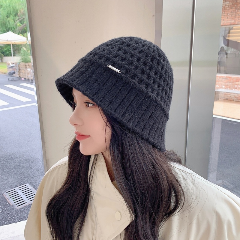 Nón Bucket Dệt Kim Nhỏ Đơn Giản Dễ Phối Đồ Phù Hợp Với Mọi Nơi Công Cộng Dành Cho Bạn Nữ