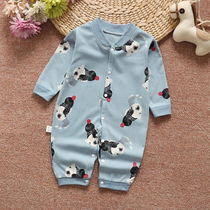 Bộ áo liền quần tay dài in hình cún con dễ thương cho bé trai