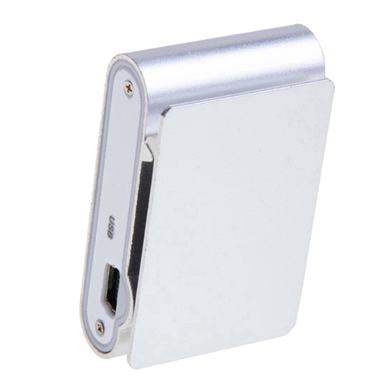 Máy nghe nhạc MP3 Player có kẹp kim loại với khe cắm thẻ nhớ và dây cáp