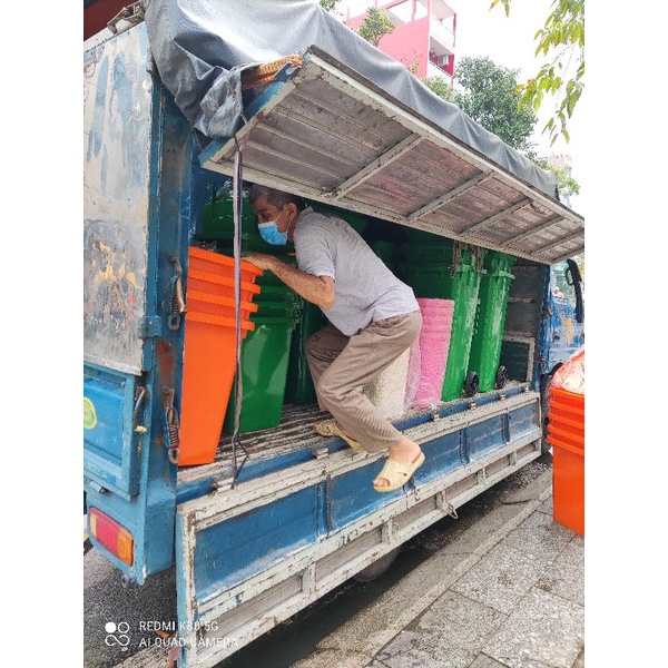 thùng rác 120 lít xanh,vàng ,cam loại dày giá rẻ