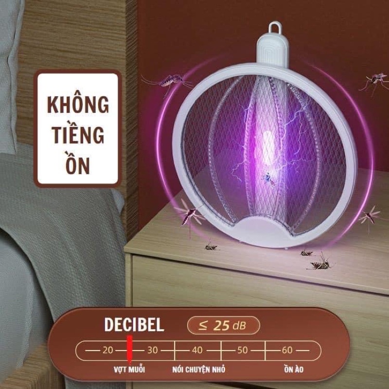 Sỉ Vợt Muỗi Thông Minh Gấp Gọn Kiêm Đèn Bắt Muỗi Tự Động Gấp Gọn 2 Trong 1 Ban Đêm