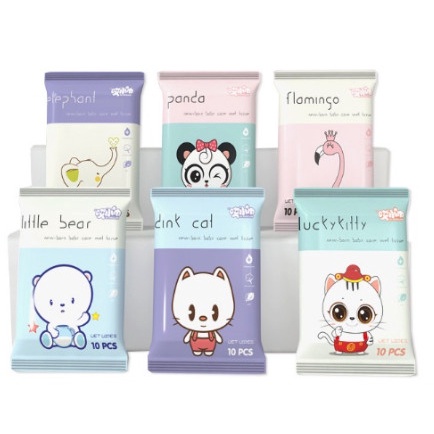 Giấy ướt mini an toàn cho bé siêu cute 10 tờ