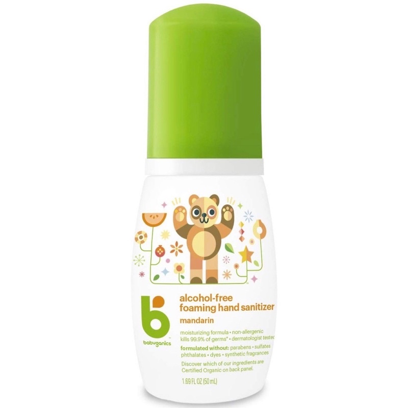 Nước rửa tay khô Babyganics 50ml an toàn, tiện lợi, nhỏ gọn cho bé