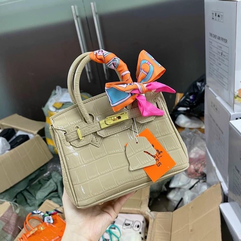 Túi Hm birkin sz 20  tặng kèm khăn lụa