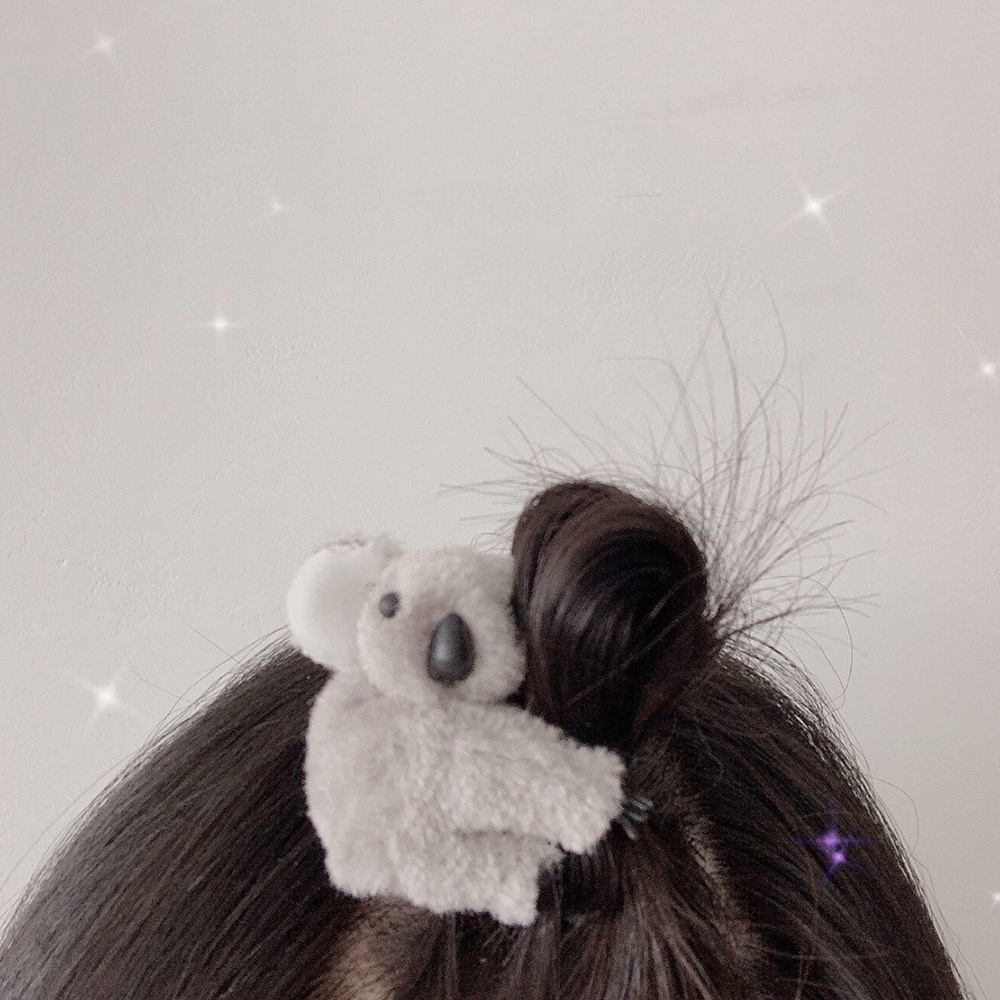Kẹp tóc phối lông giả hình gấu Koala phong cách Hàn Quốc cho nữ