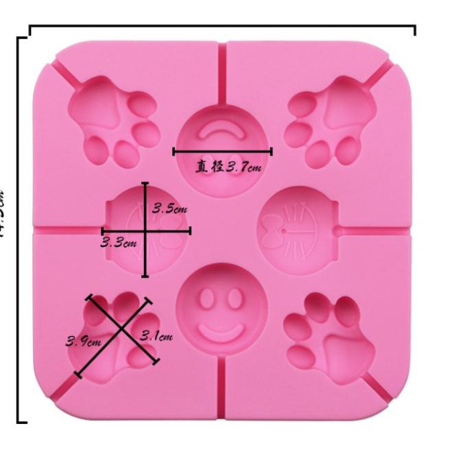 Khuôn silicon làm kẹo mút 8 ô