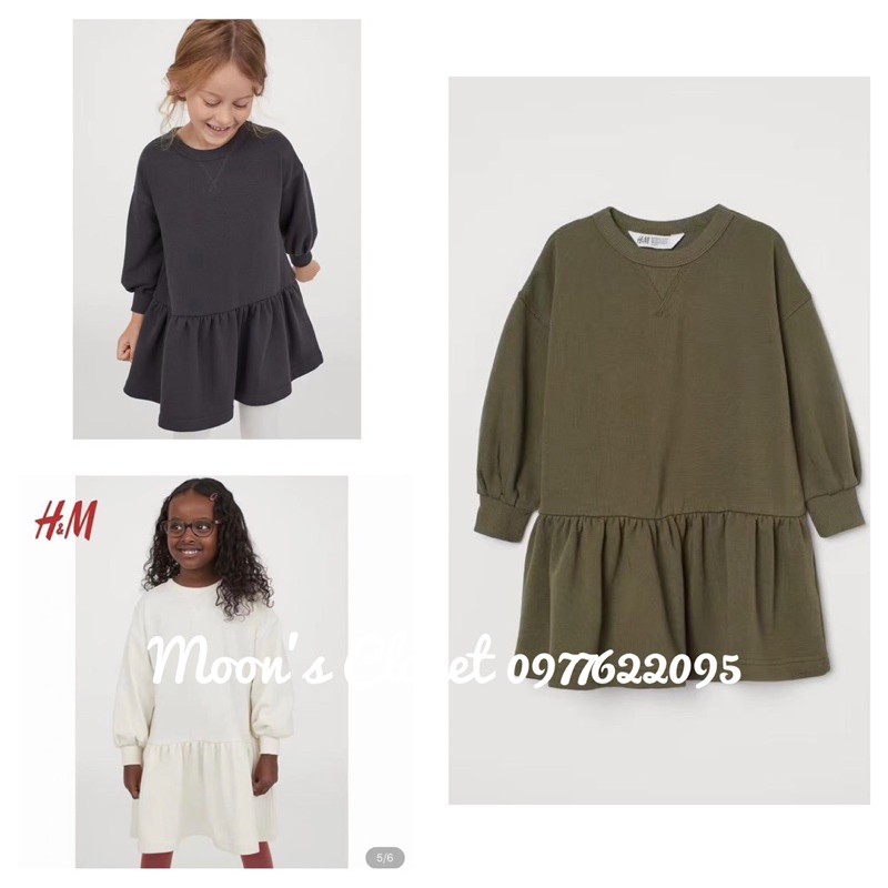 Váy nỉ đuôi cá HM xuất dư size 2y-9/10y