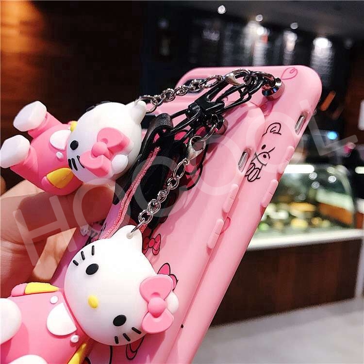 ốp lưng OPPO Hello Kitty Cat Cartoon siêu cute kèm dây đeo cổ cho F1s F3 F5 F7 F9 A3s A7 A71 A83