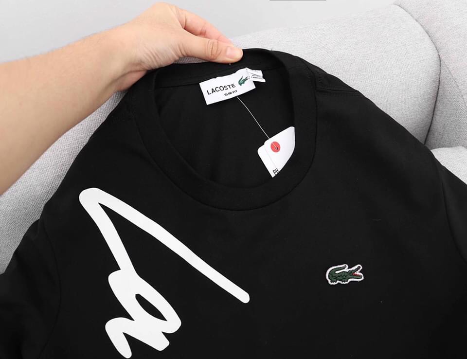 Áo Thun Thể Thao Nam Nữ font Lacoste chất vải cotton co dãn nhẵn mịn không xù