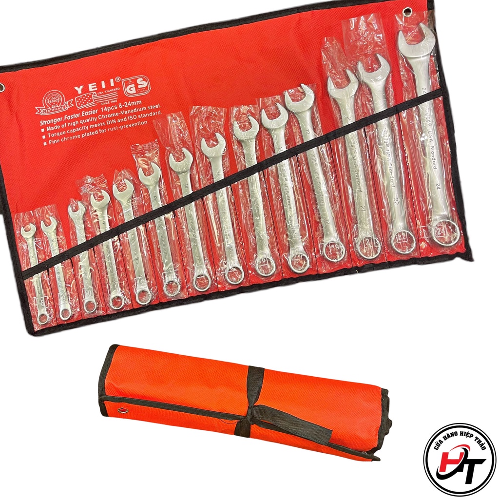 Bộ cờ lê vòng miệng cà lê cle 8 – 24 mm sửa xe máy yeti BCLVM-824-YT