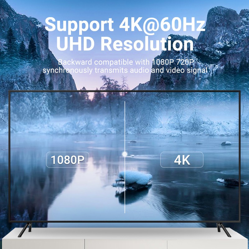 Đầu chuyển đổi VENTION USB C Type C sang lỗ cắm HDMI hỗ trợ 4K 60Hz tương thích cho MacBook Samsung NoteBook