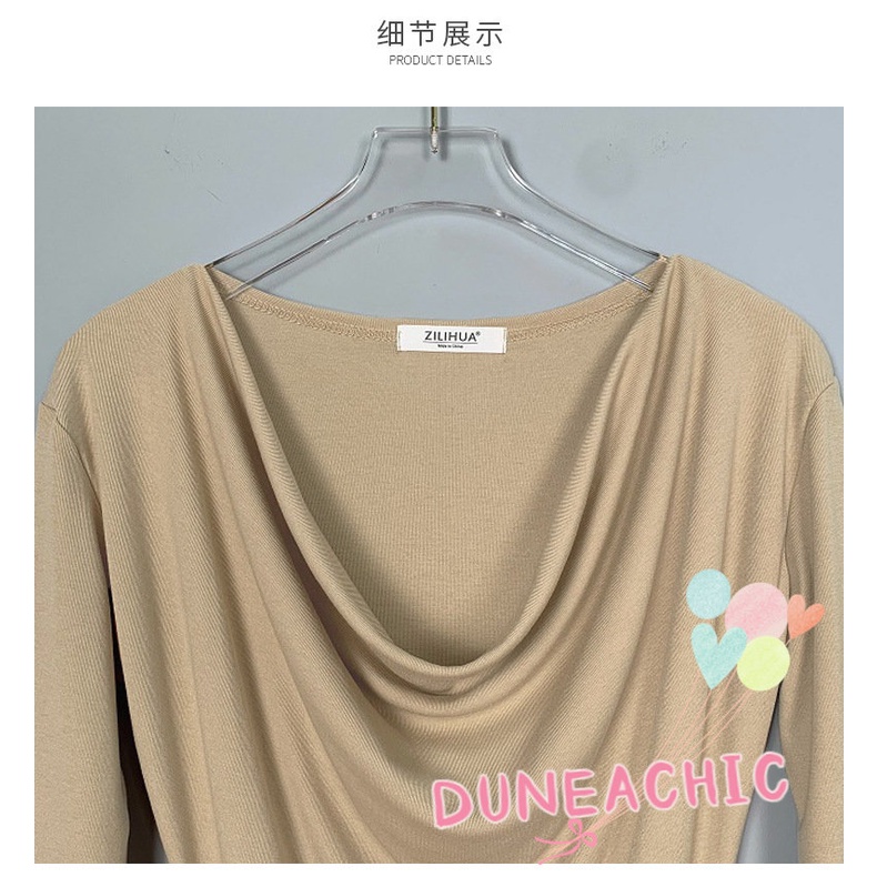 DUNEA Đầm nữ DUNEA tay dài ôm dáng xẻ tà thời trang quyến rũ