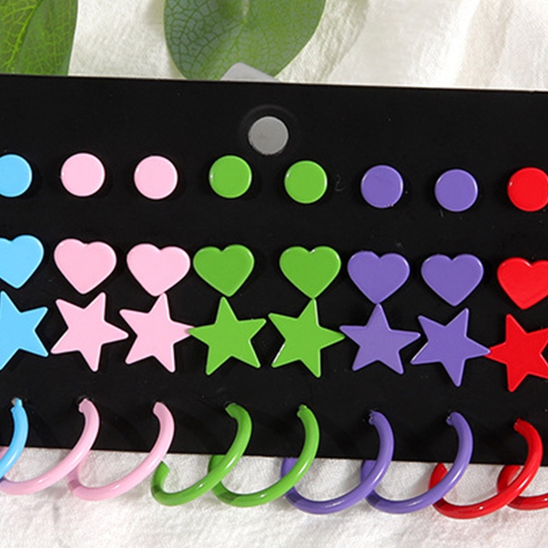 Set 20 Đôi Khuyên Tai Tròn Nhỏ Thời Trang Cho Nữ