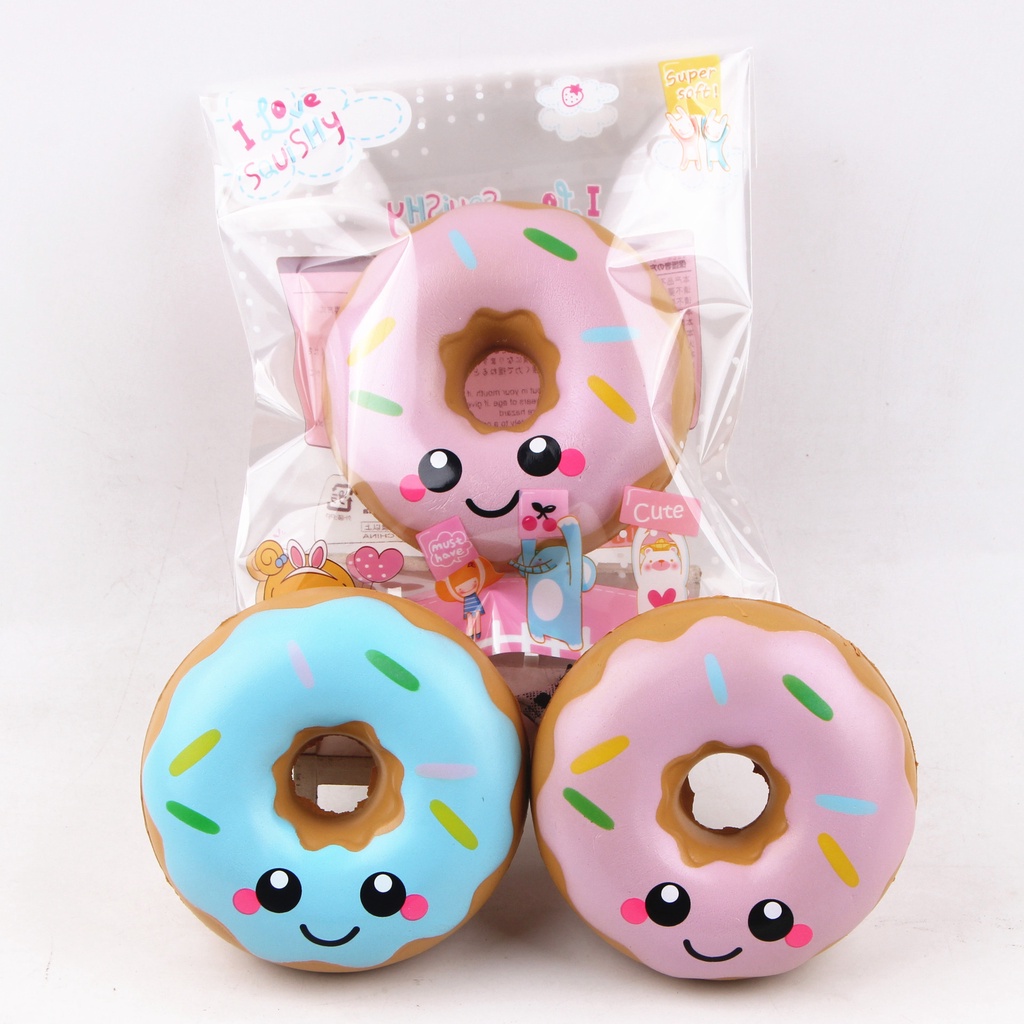 Đồ Chơi Squishy Bánh Donut Hạnh Phúc Kích Thước 10cm Chậm Tăng Tặng Kèm Bao Bì