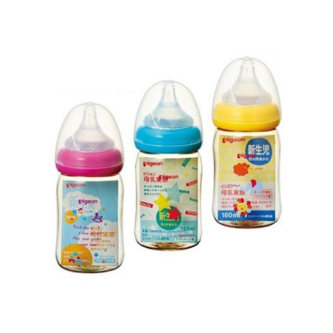 Bình Pigeon cổ rộng 160ml phiên bản hoạt hình (nhiều loại)CHÍNH HÃNG thuận tiện khi mang theo bình đi xa