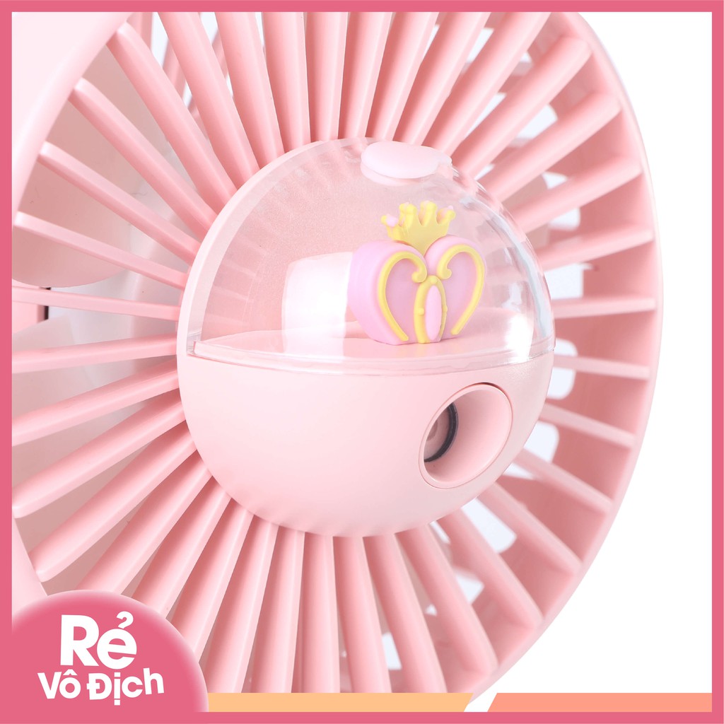 Quạt Phun Sương Hơi Nước Cầm Tay Mini  Quạt Tích Điện Với Dây Sạc USB Chất Lượng Siêu Mát Nội Địa Trung
