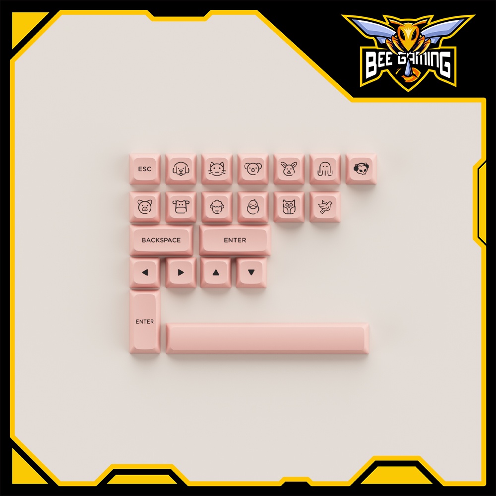 [Mã 33ELSALE hoàn 7% xu đơn 300k] Bộ keycap AKKO Black Pink - Chất liệu PBT Double Shot - 155 nút (ASA Low-profile)