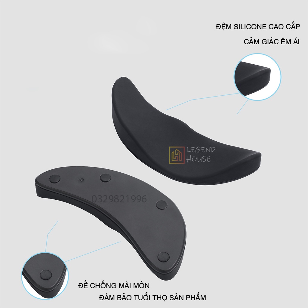 Kê cổ tay Công thái học Mouse Palm Pad Silicon chống mỏi cổ tay, Kê bàn phím chống mỏi và hạn chế chai sần cổ tay