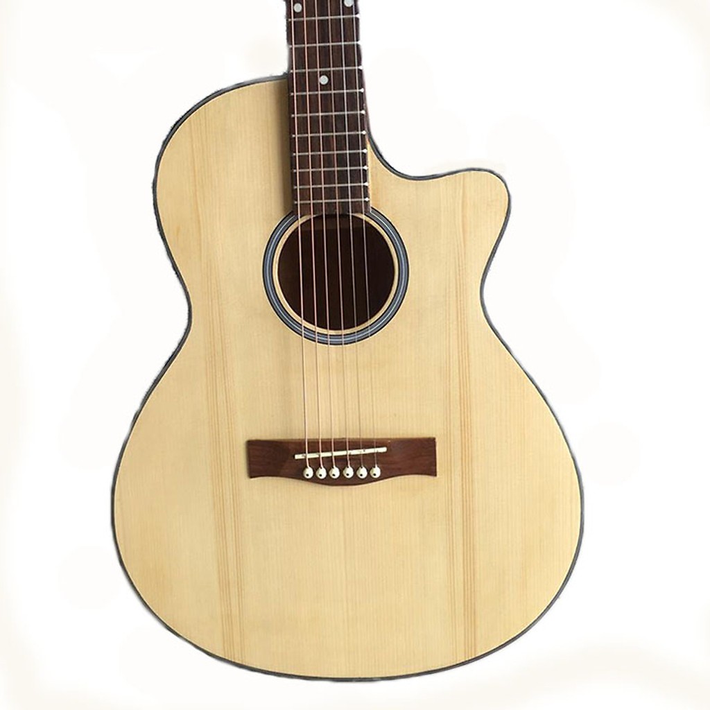 Đàn Guitar Woim Acoustic Dây Sắt Dáng Khuyết Màu Gỗ Tự Nhiên Size 40 Inch Có Ty Chỉnh Cần