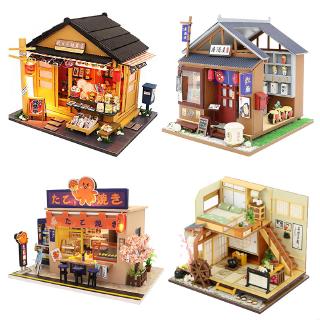 Mô hình nhà gỗ búp bê Tự, Bộ đồ chơi búp bê thu nhỏ với nội thất, làm Nhà thủ công Sưu tầm cho sở thích M913 thumbnail