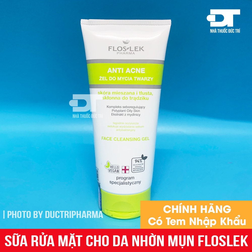 Sữa Rửa Mặt FLOSLEK Cho Da Nhờn Mụn - Floslek Anti Acne Bacterial Face Cleansing Gel