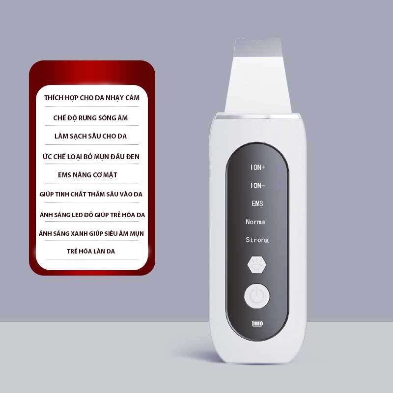 Máy cà da chết ION âm tẩy tế bào đẩy mụn đầu đen làm căng ra mặt với sóng EMS
