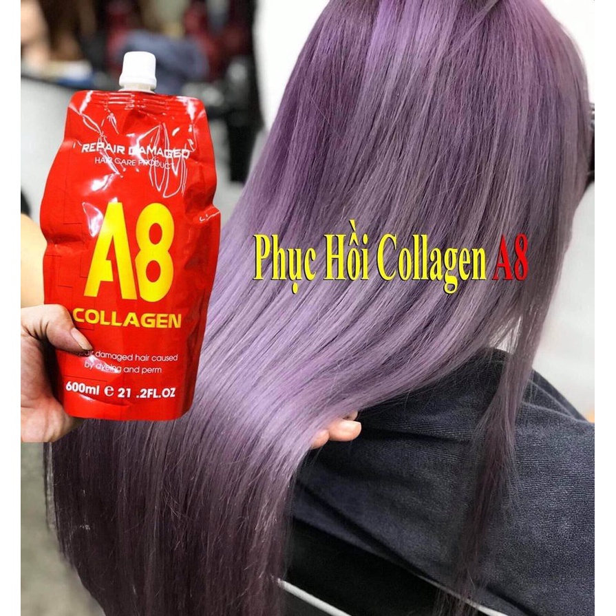 dầu ủ tóc a8 hấp phục hồi tóc hư tổn collagen A8 600ml KKLICK77 tặng nón trùm ủ