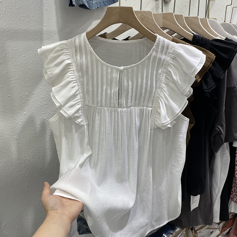 Áo Voan Sát Nách Phối Bèo Thời Trang Mùa Hè Pháp Mới 2022