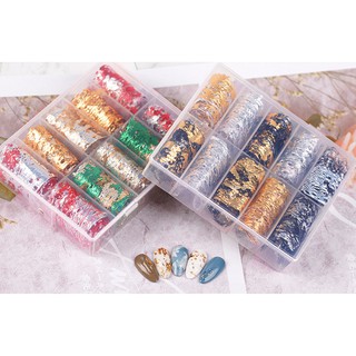 Foil Ren Giấy Bạc 10 Màu Trang Trí Móng
