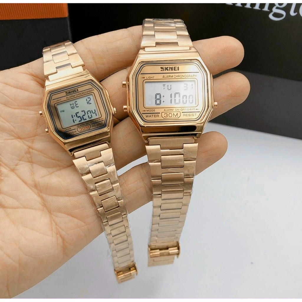 Đồng hồ điện tử nam nữ unisex, đồng hồ đeo tay chính hãng SKMEI mặt chữ nhật, cao cấp, thời trang mới nhất