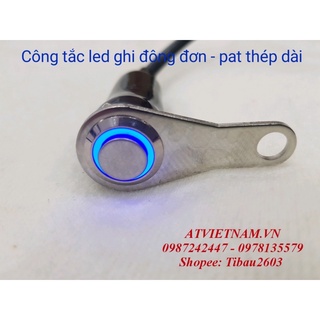 Công tắc ghi đông có led - nút đơn thép pat dài