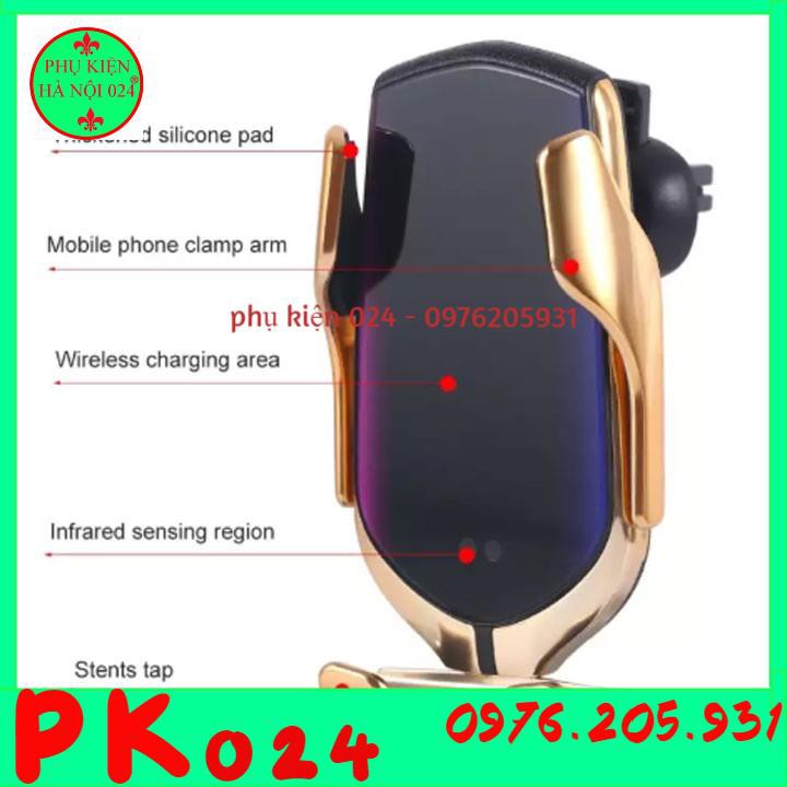 Giá Đỡ Kiêm Sạc Không Dây Cho Điện Thoại Trên Ô Tô Smart Sensor R1 Thông Minh