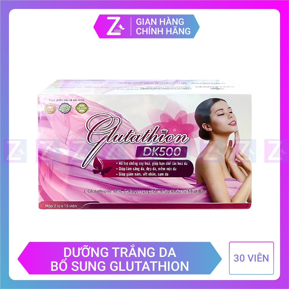 Viên uống trắng da Glutathion DK500 dành cho da nám da sạm da không đều màu