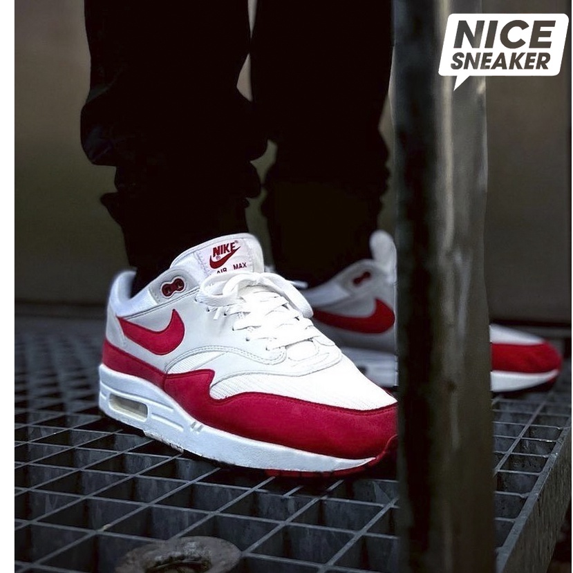 Giày nike air max 1 OG Anniversary Red (2017/2018 restock pair) - White/red phiên bản high quality | Nice Sneaker .