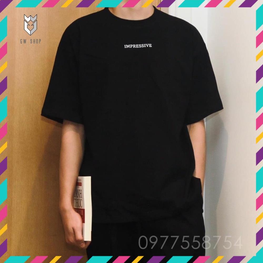 Áo thun Unisex Cotton hàn quốc Impressive , áo phông nam nữ tay lỡ form rộng - GW Shop