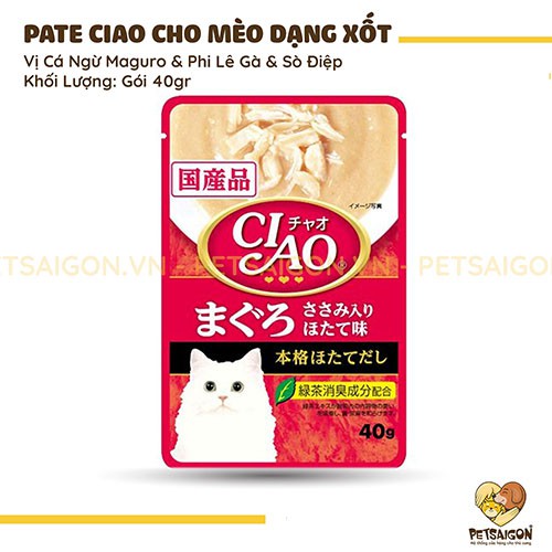 [CHÍNH HÃNG] PATE CIAO CHO MÈO DẠNG XỐT - GÓI 40G