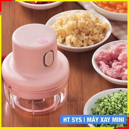 Máy Xay Thịt Cầm Tay Mini Sạc Điện 250ml – Máy Xay Tỏi Ớt, Củ Quả Đa Năng, Có Cổng Sạc Usb