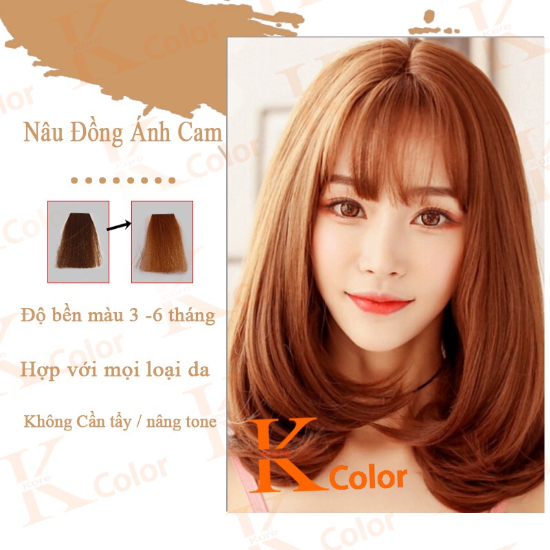 Thuốc nhuộm tóc NÂU ĐỒNG ÁNH CAM Kcolor