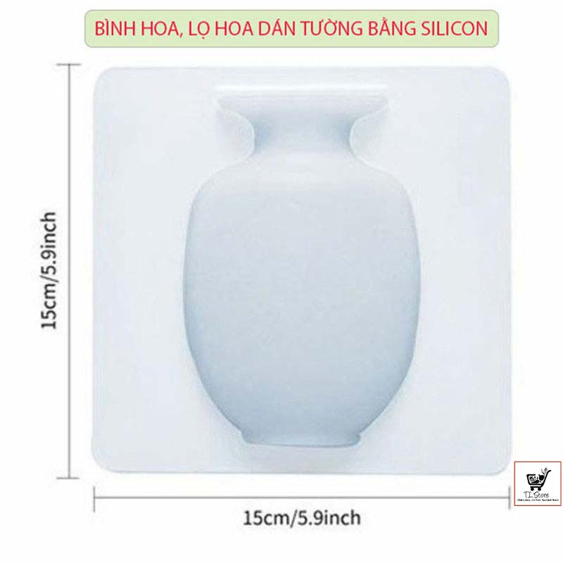 Bình hoa dán tường chất liệu silicon thiết kế sáng tạo phong cách Châu ÂU (BÌNH HOA DÁN TƯỜNG)