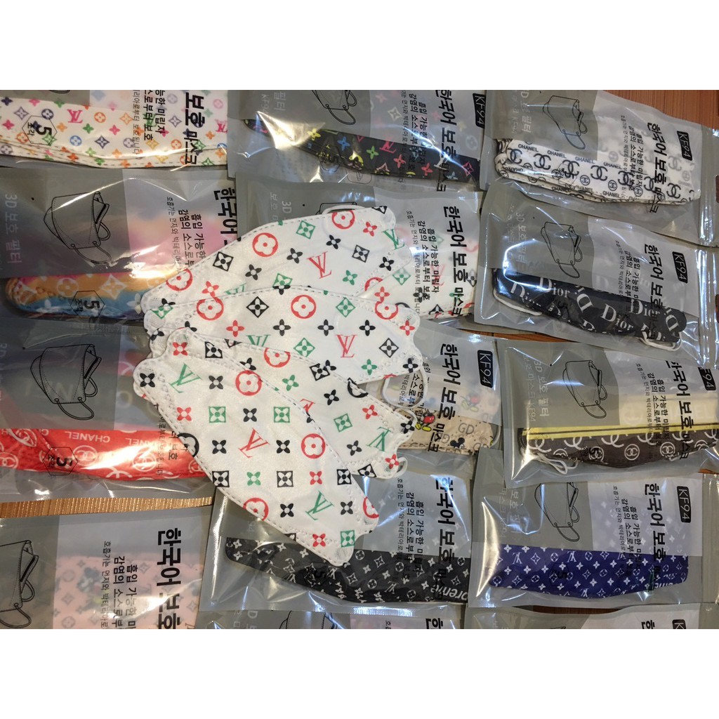 Combo 50 chiếc khẩu trang KF94 họa tiết LV nhập khẩu Hàn Quốc ( Chống bụi mịn, kháng khuẩn cao, đi mưa không ướt ) | BigBuy360 - bigbuy360.vn