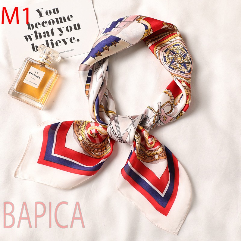 Combo 60 khăn lụa vuông 70x70 satin turban quàng cổ,khăn thời trang bandana đội đầu-B1