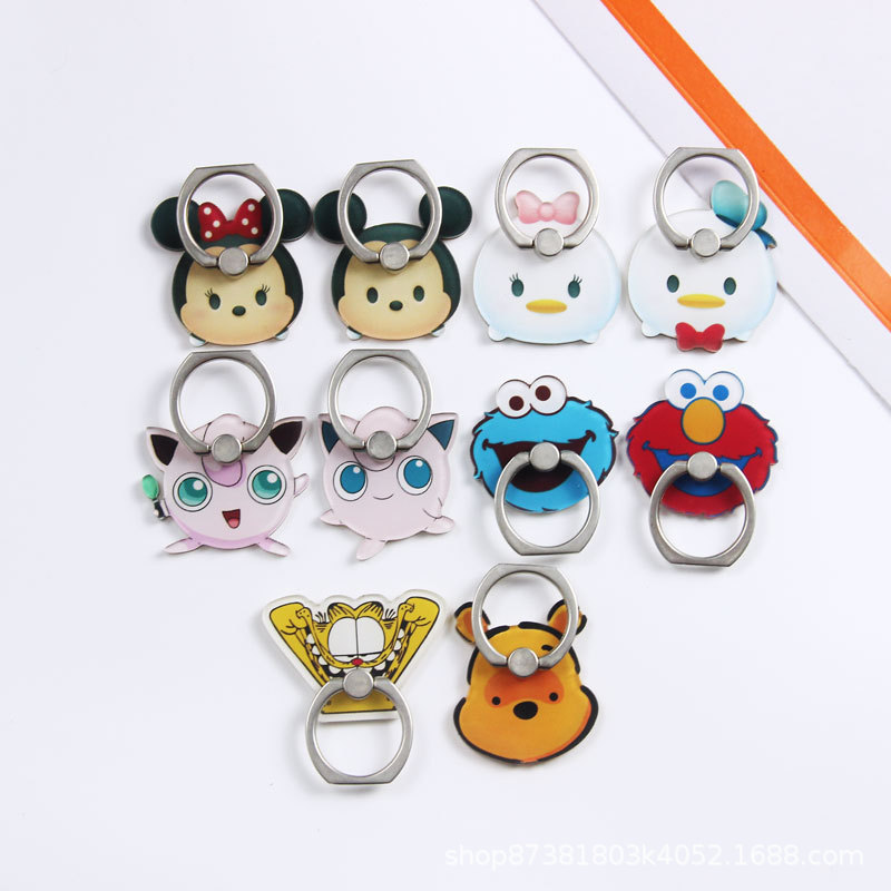 New Cartoon Disney Mickey Sesame Street Cute Animals Phone Ring Holder Desktop Phone Bracket Dây điện thoại di động