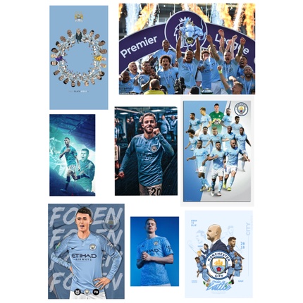 Bộ 40 STICKER hình dán MANCHESTER CITY, hình dán bóng đá, hình dán laptop