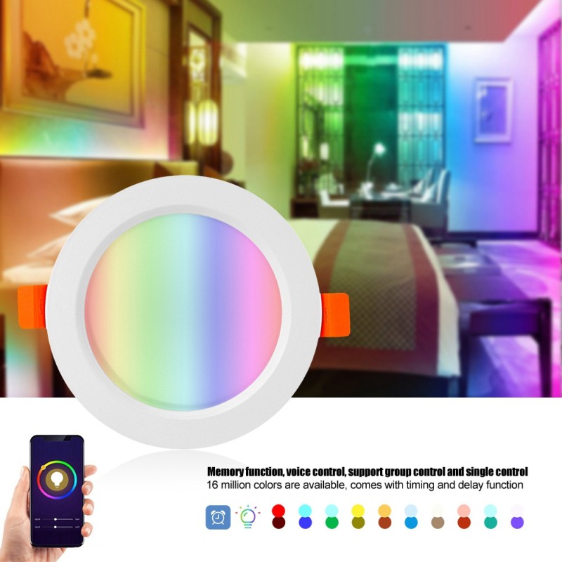 Đèn LED Downlight Âm Trần Đổi Màu Theo RGB Nhạc Zigbee Tuya SHP-ZHUE3 GOOGLE Đèn Led Gắn Trần Nhà Thông Minh 4 Inch Rgbww 10w