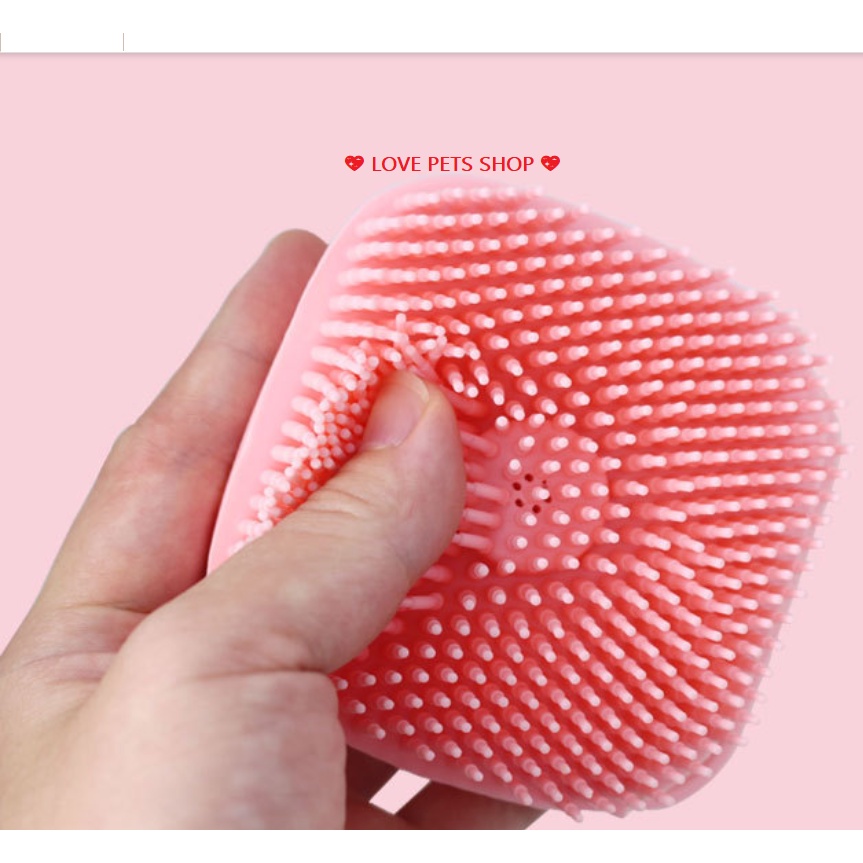 BÀN CHẢI TẮM CHO CHÓ MÈO CÓ KHAY ĐỰNG XÀ BÔNG - LOVE PETS SHOP