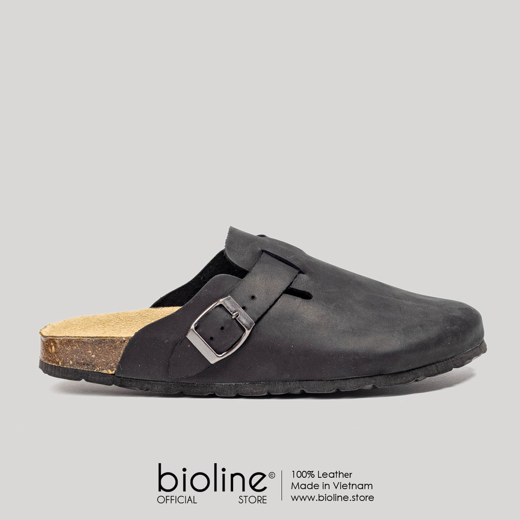 Sục đế trấu BIRKEN da bò thật bít mũi Unisex Bioline Birken