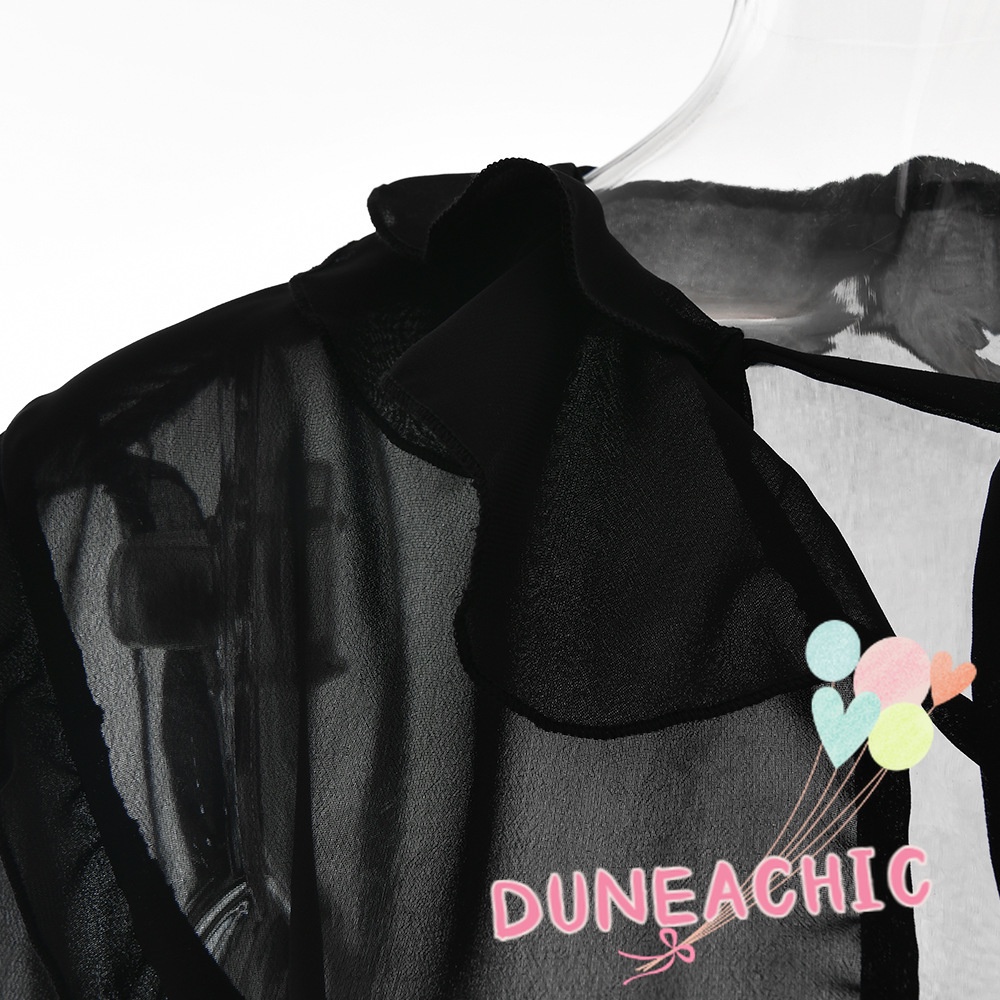 Áo Thun Tay Dài Phối Bèo Xuyên Thấu Chống Nắng Thời Trang Mùa Hè Cho Nữ