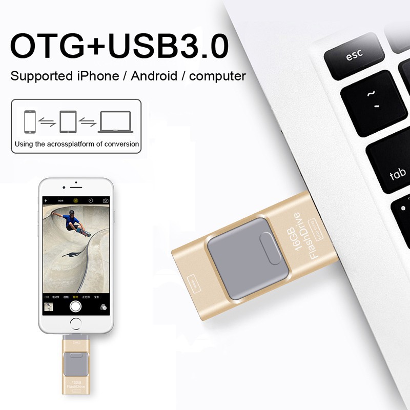 Usb 32Gb Tích Hợp Chức Năng Otg 3 Trong 1 Cho Iphone Ipad Android