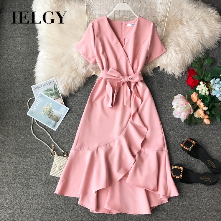 Đầm Tay Ngắn Cổ Chữ V Dáng Ôm Thời Trang Dành Cho Nữ