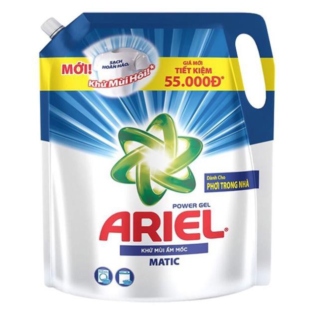 Nước giặt Ariel Matic khử mùi ẩm mốc túi 2.15kg